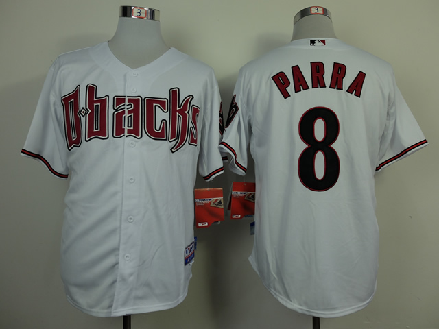 Men Arizona Diamondback #8 Parra White MLB Jerseys
